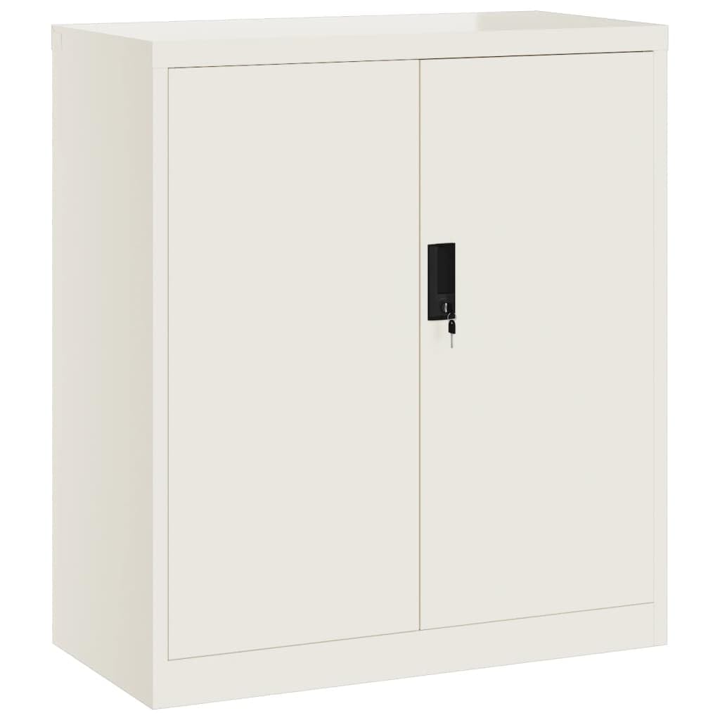 vidaXL File Cabinet with Shelf and Lock System White 31.1x15.7x35.4 - Durable and Robust Steel Office Cabinet for File Storage and Organization