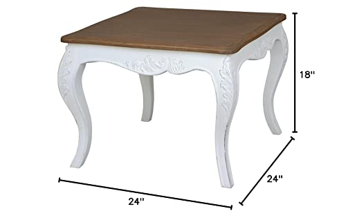 International Caravan End Table In Antique White Finish