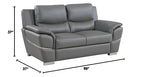 HomeRoots 37' Chic Grey Leather Loveseat