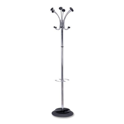 Alba Classic Coat Stand-Coat Stand,6 Round Pegs/6 Hooks,70-1/2&quot; H,Stainless Steel (Case Of 2)