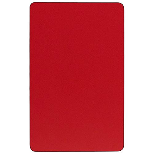Flash Furniture Wren Mobile 30''W x 72''L Rectangular Red HP Laminate Activity Table - Standard Height Adjustable Legs