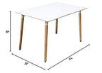 Best Master Furniture Giselle Mid-Century Dining Table Only Only, White