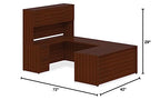Lorell Prominence 2.0 Mahogany Laminate Left-Pedestal Bowfront Desk