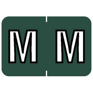 Tabbies Barkley Abkm Compatible 71620 Series Alpha Labels, Dark Green 'M', 1   H X 1-1/2   W Label Size, Filing Color Code Sys
