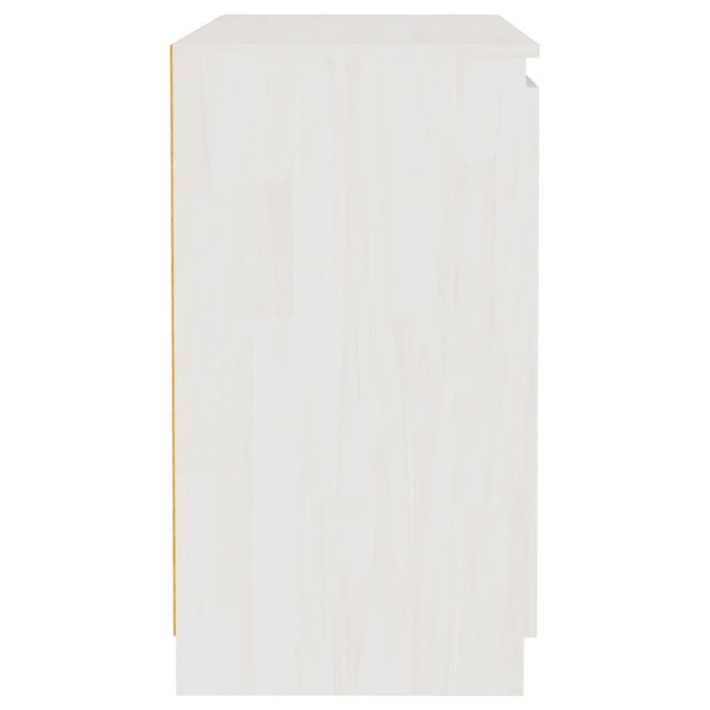 vidaXL Side Cabinet White 23.6&quot;x14.2&quot;x25.6&quot; Solid Wood Pine