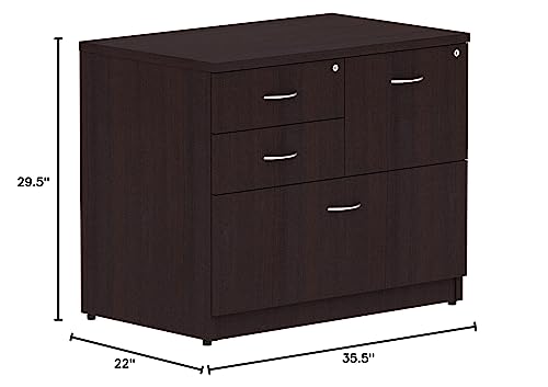 Lorell 2-Box/1-File Espresso 4-Drawer Lateral File