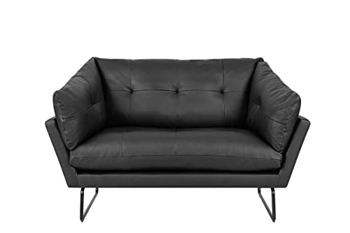 Lilola Home Karla Black PU Leather Contemporary Loveseat