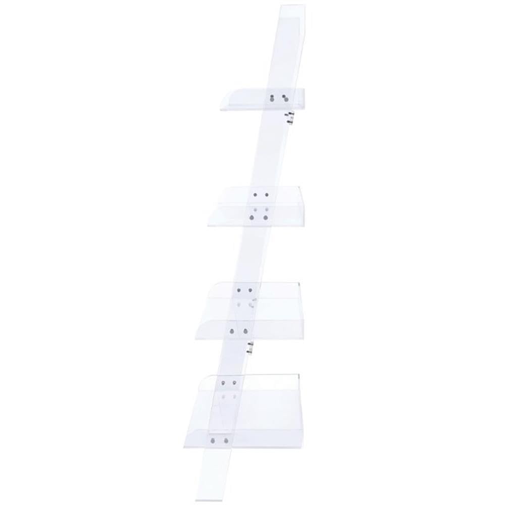 Amaturo 4-shelf Ladder Bookcase Clear