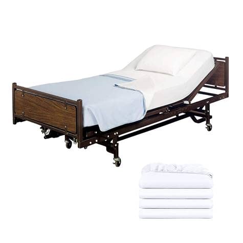 4 Pack Fitted Hospital Bed Sheets - Cotton Rich Soft Knitted Jersey Sheet 36    X 84    X 12'
