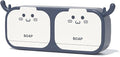 Divik Bathroom Antler Soapp Boxs WallMounted Bathroom Soap Box Double Grid Drain Soap Holder Free Punching Soap Box with Lid (1