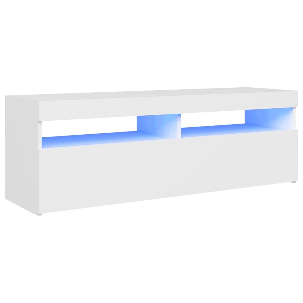 TV Cabinet with LED Lights White