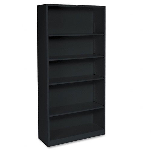 Hon : Metal Bookcase, 5 Shelves, 34-1/2W X 12-5/8W X 71H, Black -:- Sold As 2 Packs Of - 1 - / - Total Of 2 Each