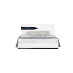 Global Furniture Hudson Bed, Queen, Zebra Grey And White