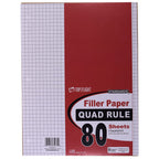 Top Flight Filler Paper, Quadrille Rule, 10.5 X 8 Inches, 80 Sheets (81060),White