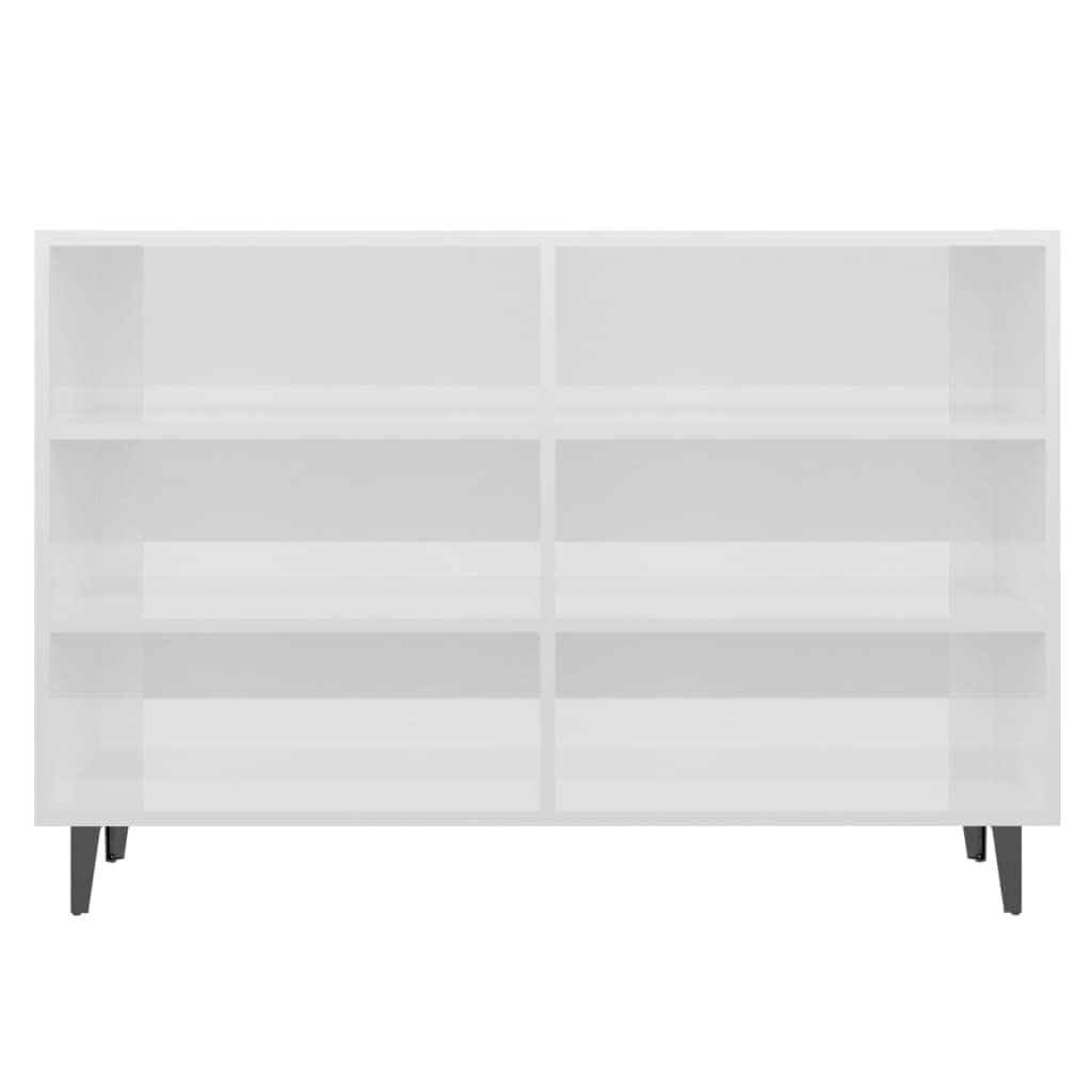 vidaXL Sideboard High Gloss White 40.7&quot;x13.8&quot;x27.6&quot; Chipboard