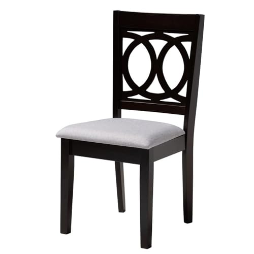 Baxton Studio Louisa Modern Grey Fabric and Dark Brown Finished Wood 5-Piece Dining Set