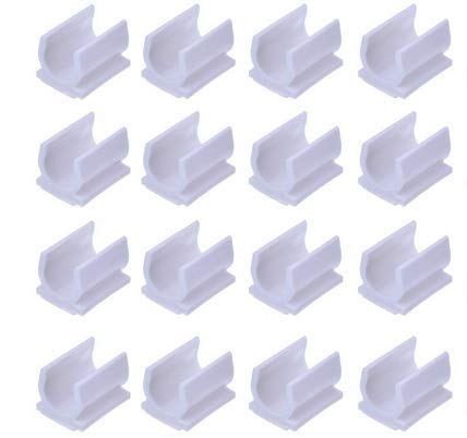 Lassum 20 Peices White Plastic Pen Holder Clip Self-Adhesive Pen Holder Clip For Sticking On White Board, Desk, Car