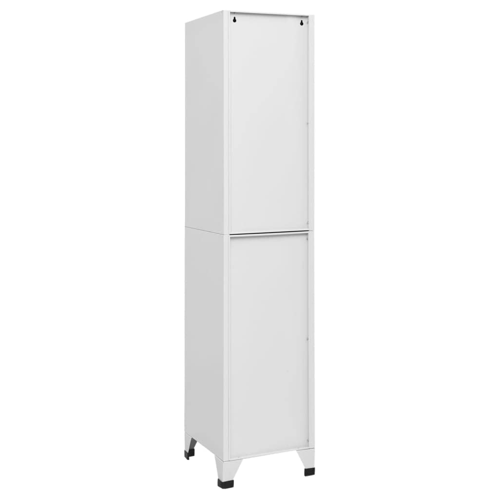 Vidaxl Steel Locker Cabinet - Geared With Lockable Doors, Air Vents And Name Tag Holders - Ideal For Schools And Offices - Light Gray, Ample Storage Space - 15"X15.7"X70.9”