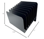 Huron Desktop File Organizer, Slant 8 Slot, Black Commercial Grade Steel