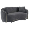 Coaster Home Furnishings Brookside Velvet Upholstered Curved Loveseat Dark Grey