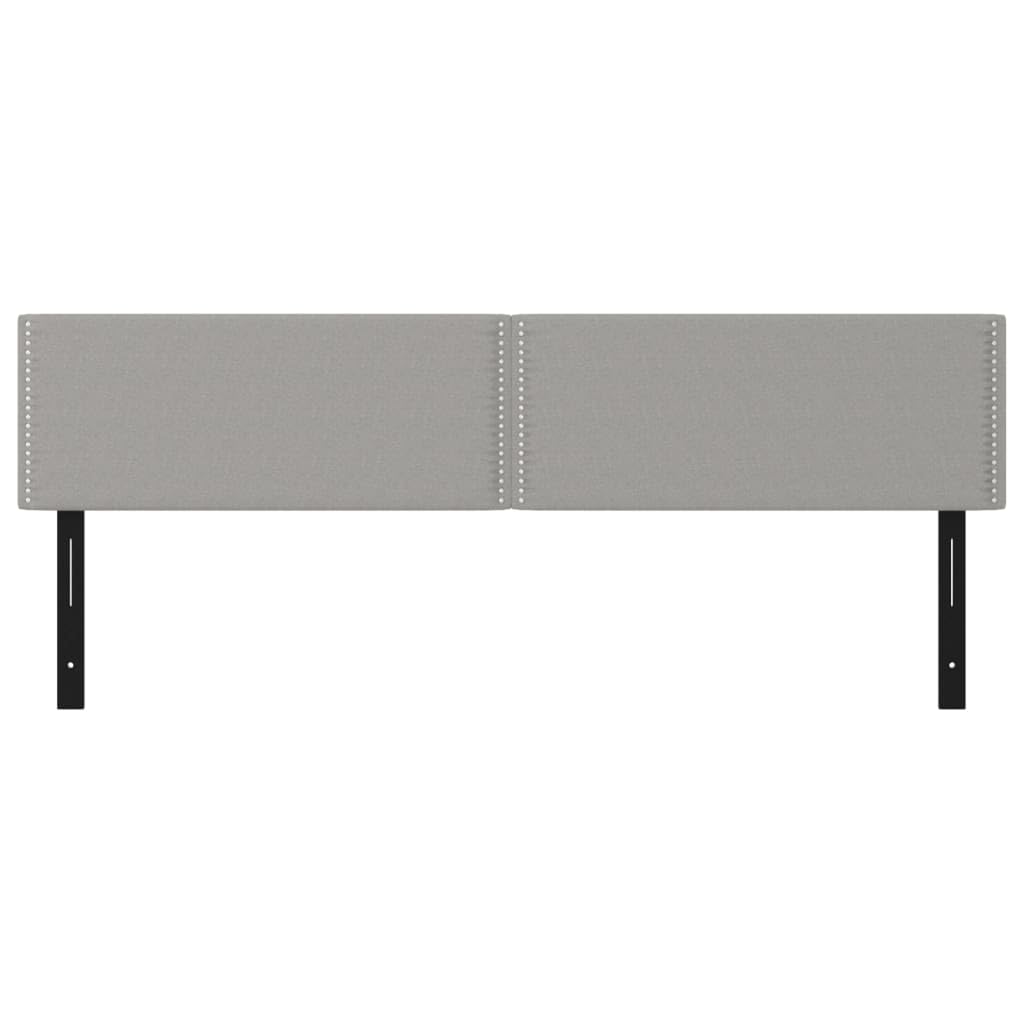vidaXL Light Gray Headboards 2pcs - Classic Fabric Upholstery with Foam Filling, Engineered and Solid Larch Wood Construction - Suitable for Standard Bed Frames