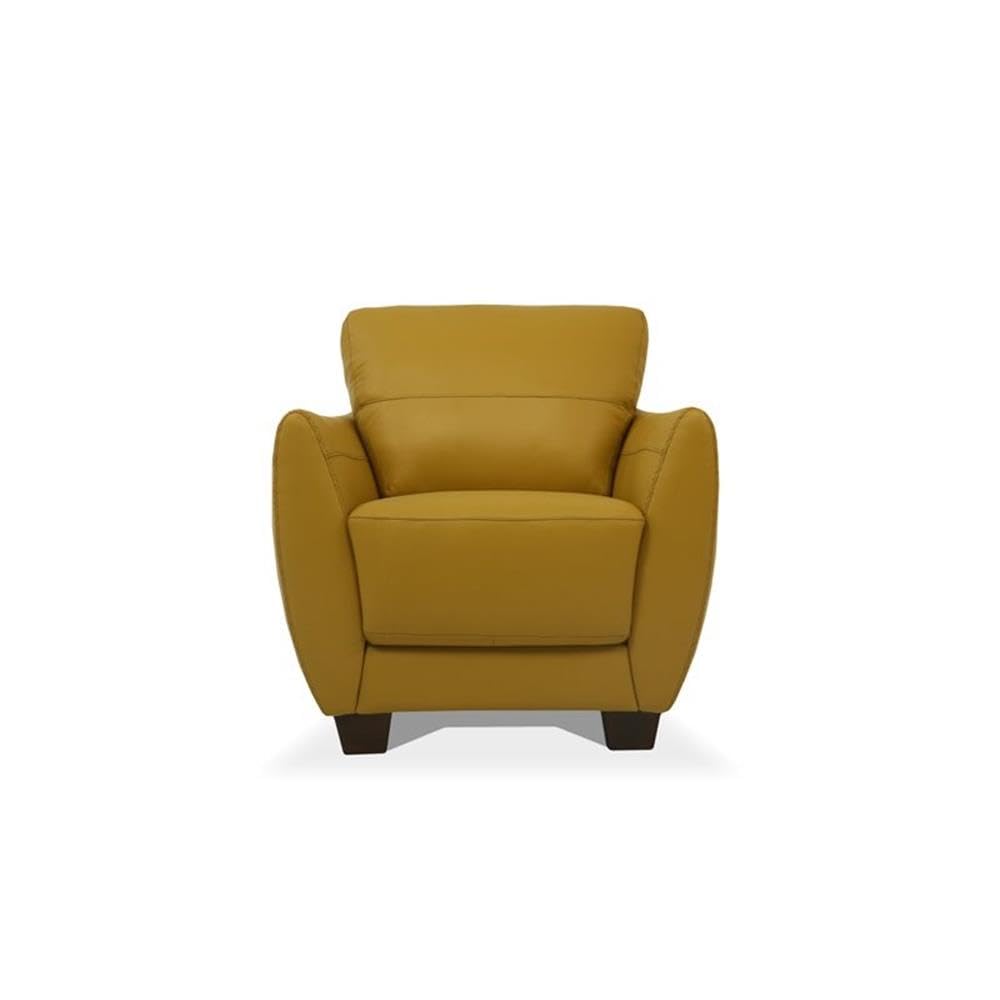 Acme Valeria Leather Chair in Mustard