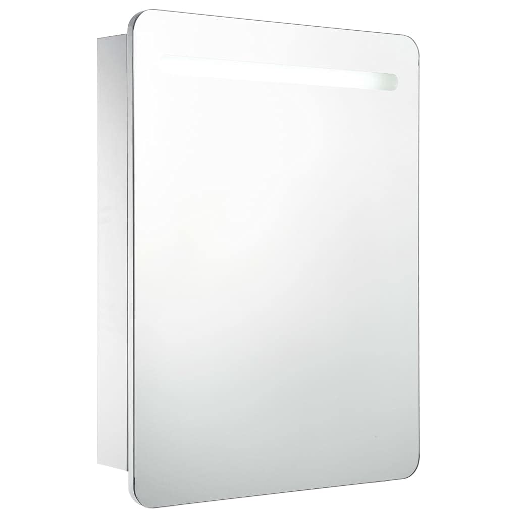 vidaXL Mirrored Bathroom Vanity Cabinet - Wall Mounted Medicine Cabinet with LED Light and Storage Shelves - 23.6&quot; x 4.3&quot; x 31.5&quot;