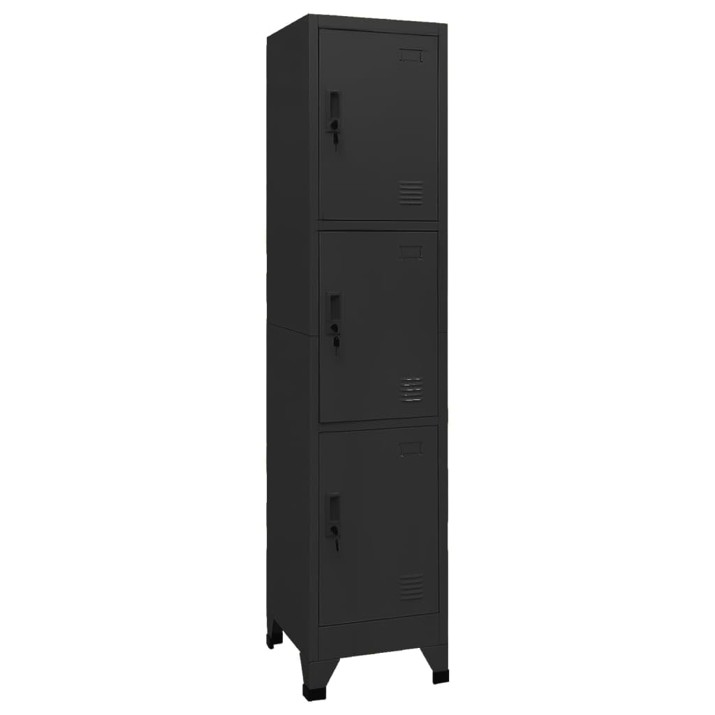 vidaXL Locker Cabinet - Modern Design, Multi-Function Steel Storage Unit with Lockable Doors, Easy to Clean, Suitable for Schools, Offices, or Home Use
