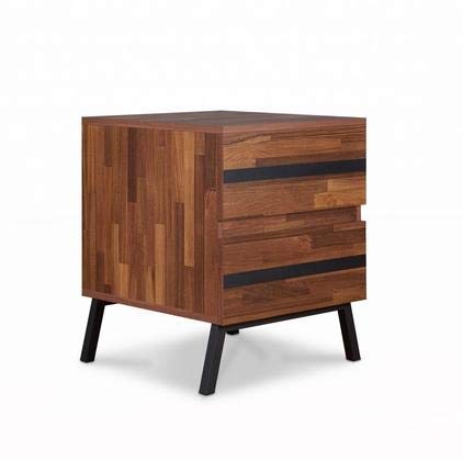 HomeRoots Particle Board, MDF, Meta 18&quot; X 20&quot; X 23&quot; Walnut and Sandy Black Particle Board End Table