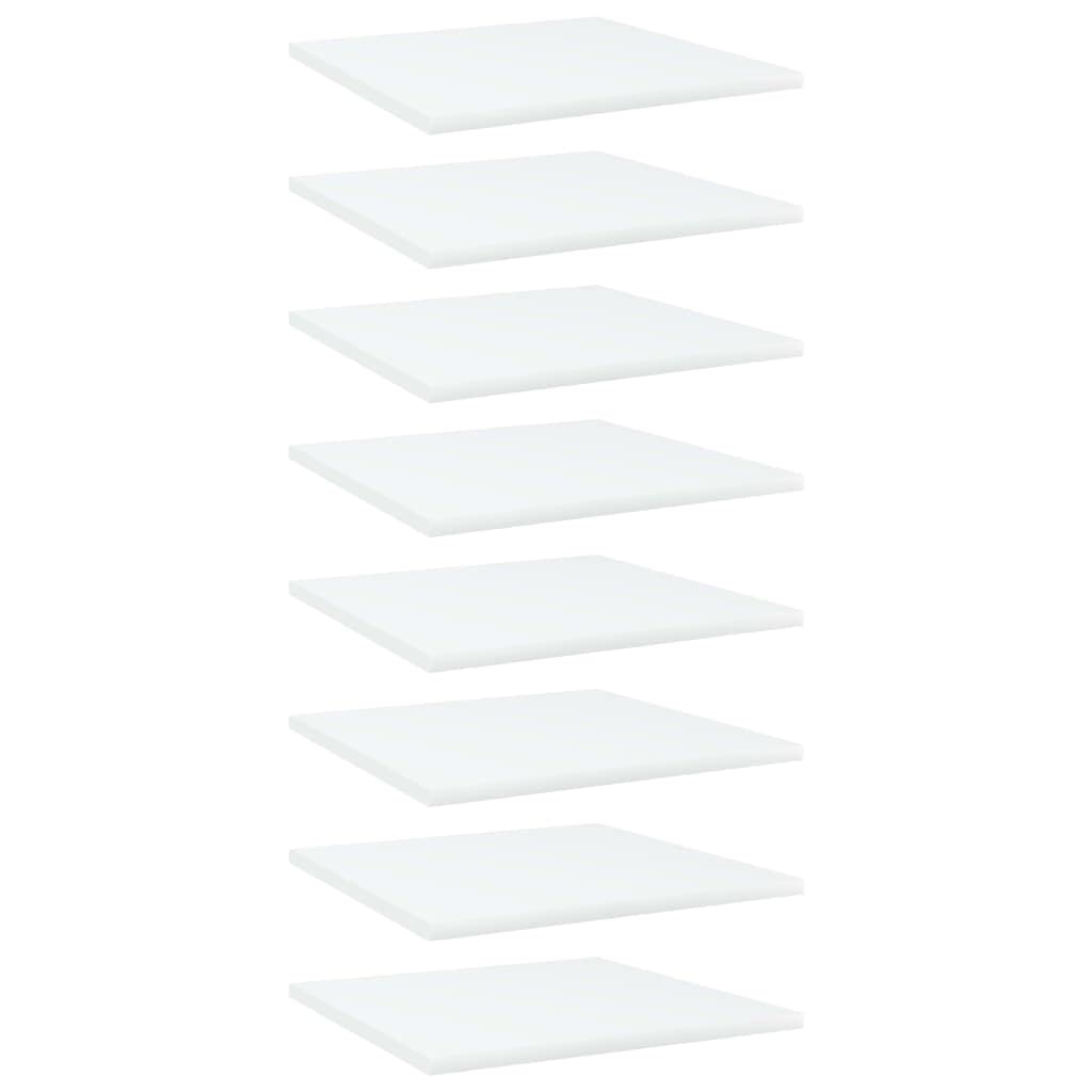 vidaXL Engineered Wood Bookshelf Boards in White, 15.7&quot;x15.7&quot;x0.6&quot;, Pack of 8 - Modern and Durable Replacement Panels for Bookshelves & Other Furniture