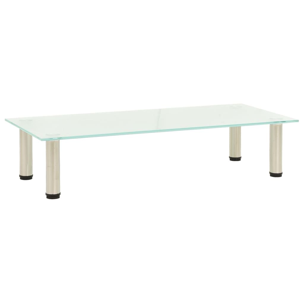 Vidaxl Tempered Glass Tv Stand - Transparent 80X35X17 Cm Modern Entertainment Centre, Sturdy Stainless Steel, Easy Clean