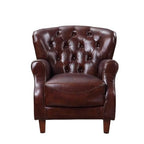 Acme Brancaster Accent Chair in Vintage Brown & Aluminum