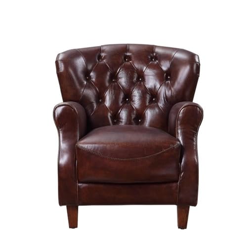 Acme Brancaster Accent Chair in Vintage Brown & Aluminum
