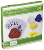 4 Piece Triangular Card Holders In Red, White, Yellow & Blue, Multi