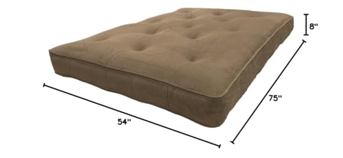 HomeRoots Plush 8' Chocolate Double Poly Full Futon Mattress