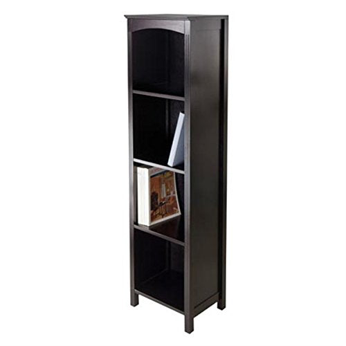 Ergode Terrace Storage Shelf/Bookcase Collection | 3-Tier | 37" Wide | Dark Espresso Finish | Solid & Composite Wood | Stylish Storage Solution (92516-VV)