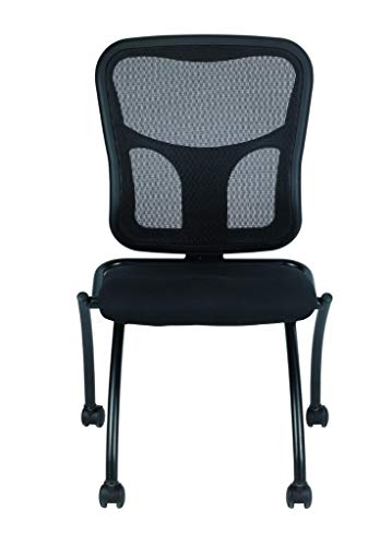 HomeRoots 24' x 24.5' x 37.5' 5807 Black Mesh/Fabric Guest Chair