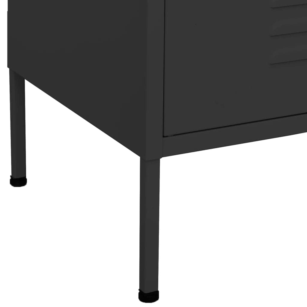 vidaXL Anthracite Industrial-Style Storage Cabinet with Adjustable Shelves and Height Levellers - Steel - 31.5&quot;x13.8&quot;x40&quot;