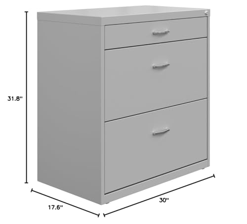 Lorell NuSparc Pencil Drawer Lateral File, Silver