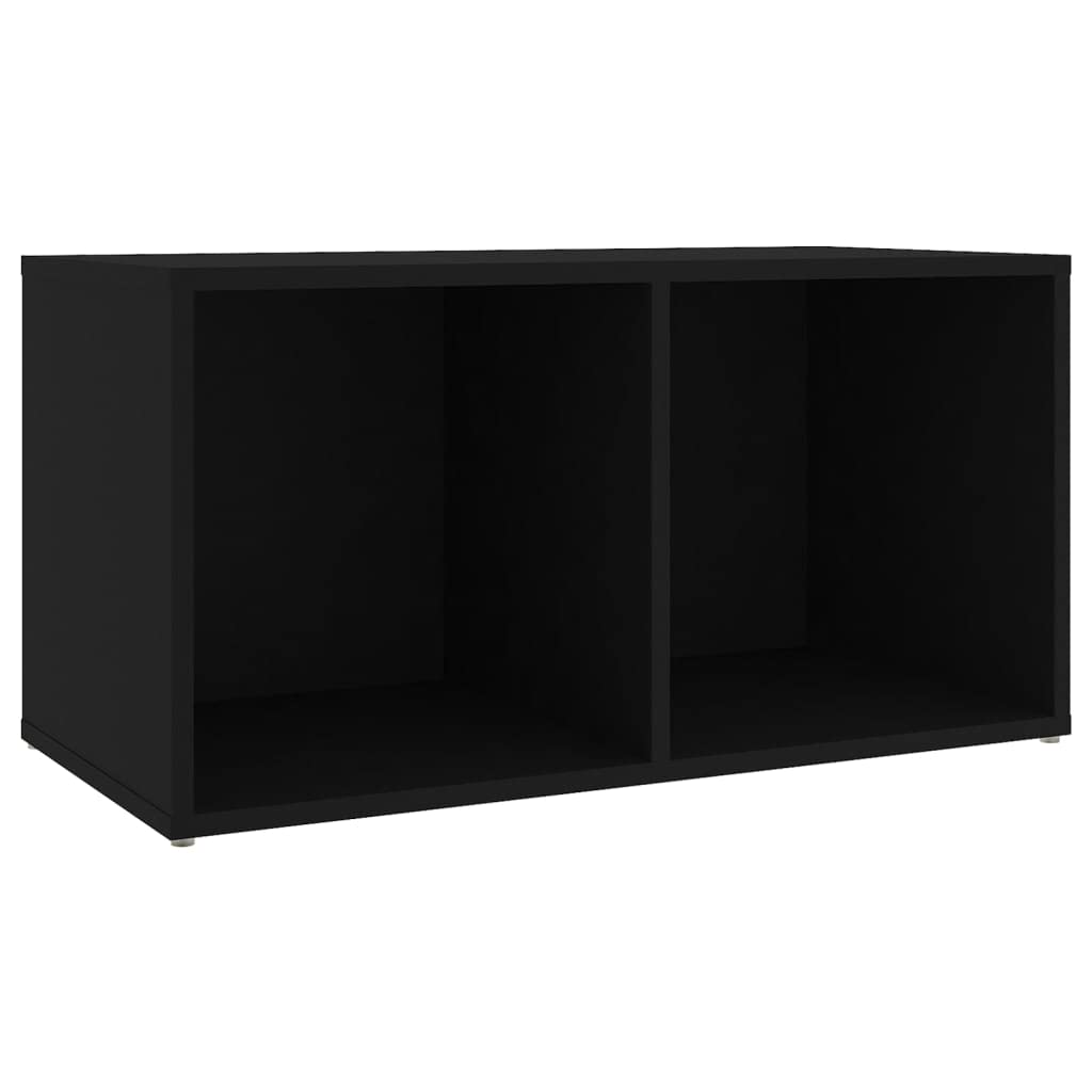 vidaXL TV Cabinet Black 28.3&quot;x13.8&quot;x14.4&quot; Chipboard