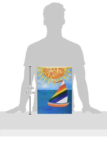 The Kids Room By Stupell You Are My Sunshine Rainbow Sailboat Rectangle Wall Plaque, 11 X 0.5 X 15, Proudly Made In Usa