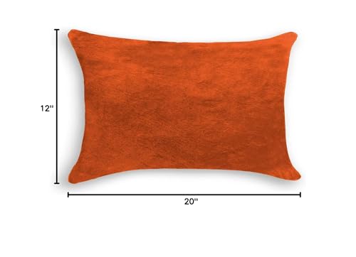 HomeRoots Decor 12' X 20' X 5' Orange Cowhide Pillow