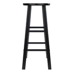 Ergode Wood Element Bar Stool Set - Sleek Black Finish, Solid Wood Construction, Versatile Design, 220lbs Weight Capacity, 8 Crossbars for Stability, Compact Size, Easy Assembly - 2-Pc Set