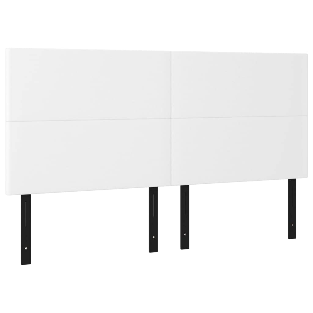 Vidaxl White Classic Faux Leather Headboards Set, 4 Pcs - Durable, Stylish, Adjustable Height 30.7&quot;/34.6&quot;, Easy Assembly