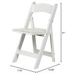 Commercial Seating Products Resin White Folding Chairs, 1-Pack