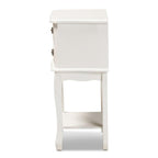 Baxton Studio Gabrielle Traditional French Country Provincial White-Finished 2-Drawer Wood Nightstand