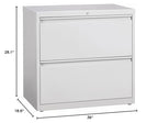 Lorell 2-Drawer Lateral File, 36 By 18-5/8 By 28-1/8-Inch, Gray