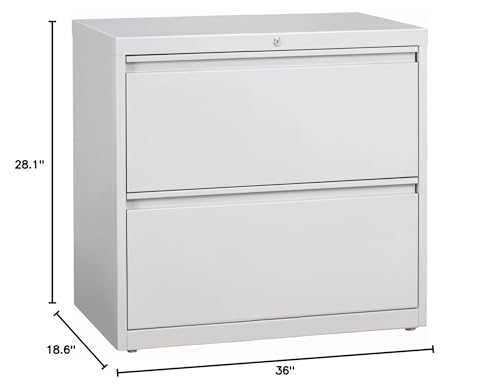 Lorell 2-Drawer Lateral File, 36 By 18-5/8 By 28-1/8-Inch, Gray