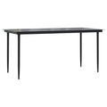 Black Garden Dining Table 160x80x74 Steel and Tempered Glass