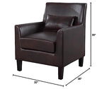 Best Master Furniture Cassidy Faux Leather Living Room Accent Arm Chair, Espresso